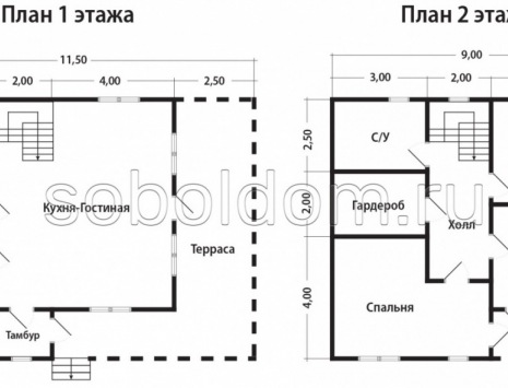 Фото готовых работ - Каркасный дом 11,5х8,5 м (Проект К-162)