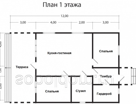 Фото готовых работ - Каркасный дом 12х8 м (Проект К-185)