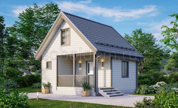 Баня из бруса Б-19, 6x6 м.