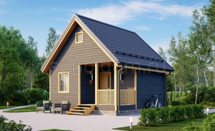 Баня из бруса Б-22, 6x6 м.