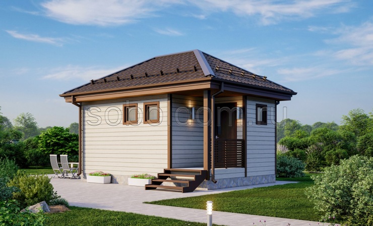 Баня из бруса Б-24, 6x4 м.