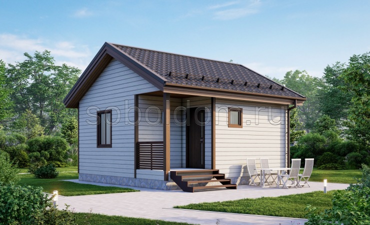 Баня из бруса Б-3, 6x6 м.