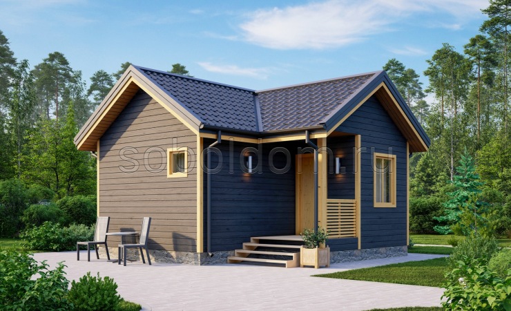 Баня из бруса Б-8, 6x6 м.